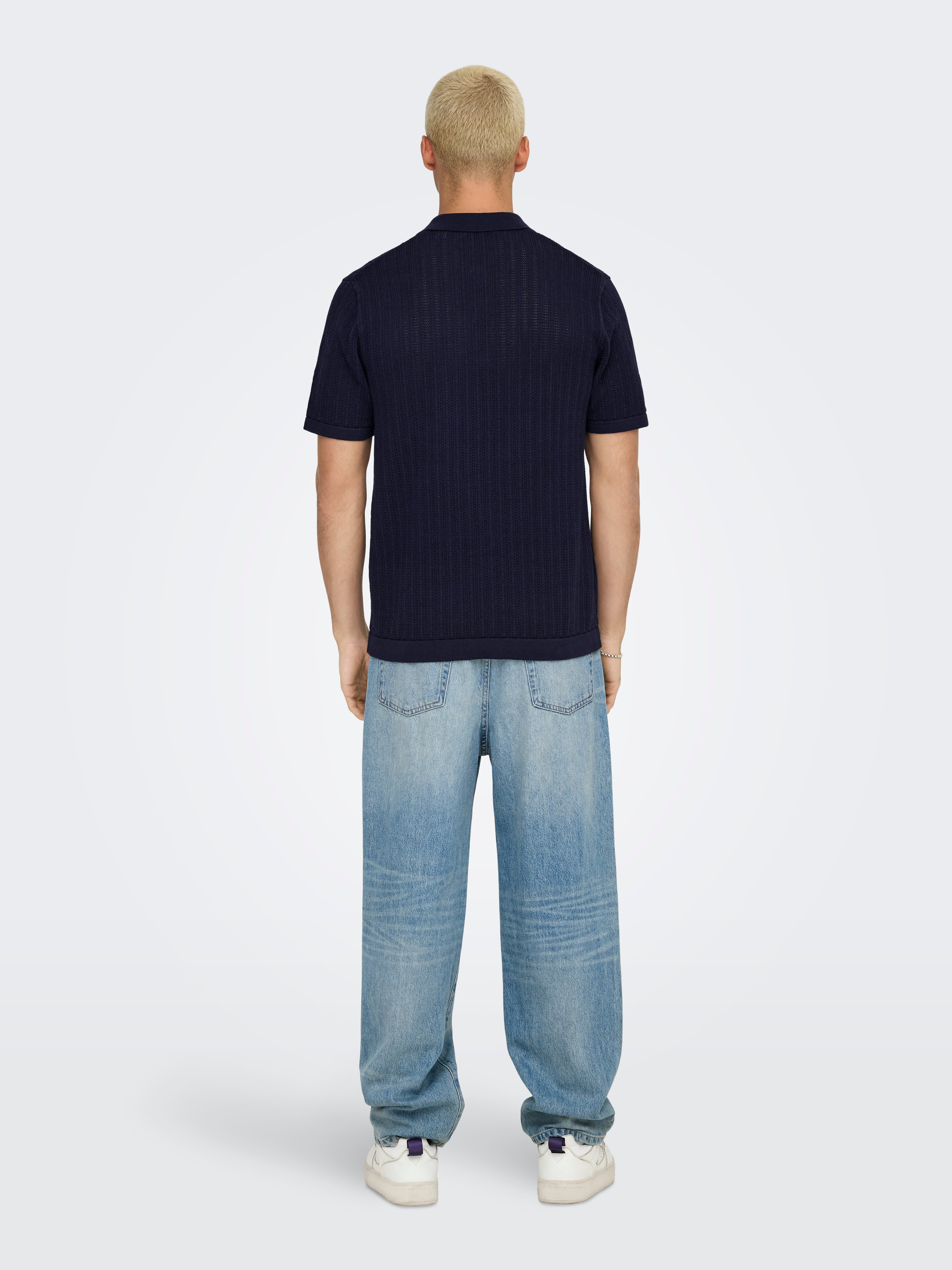 Knit Polo Shirts (Light Blue) - ZUTOMAYO MART