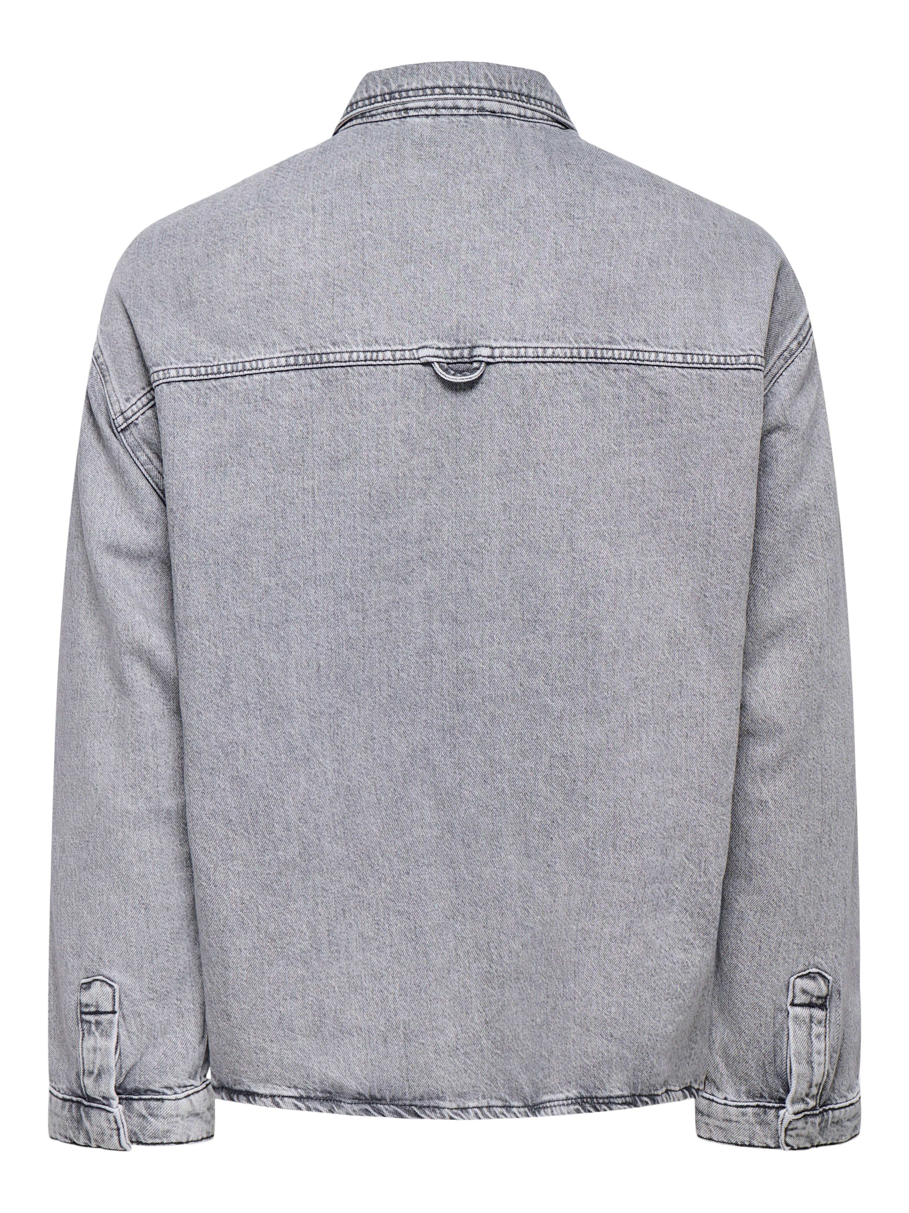 ジャケットその他 IONSEOUL Destroyed Non-Collar Denim Jacket Floral Embossed Short Denim Jacket - blue - Mame Kurogouchi