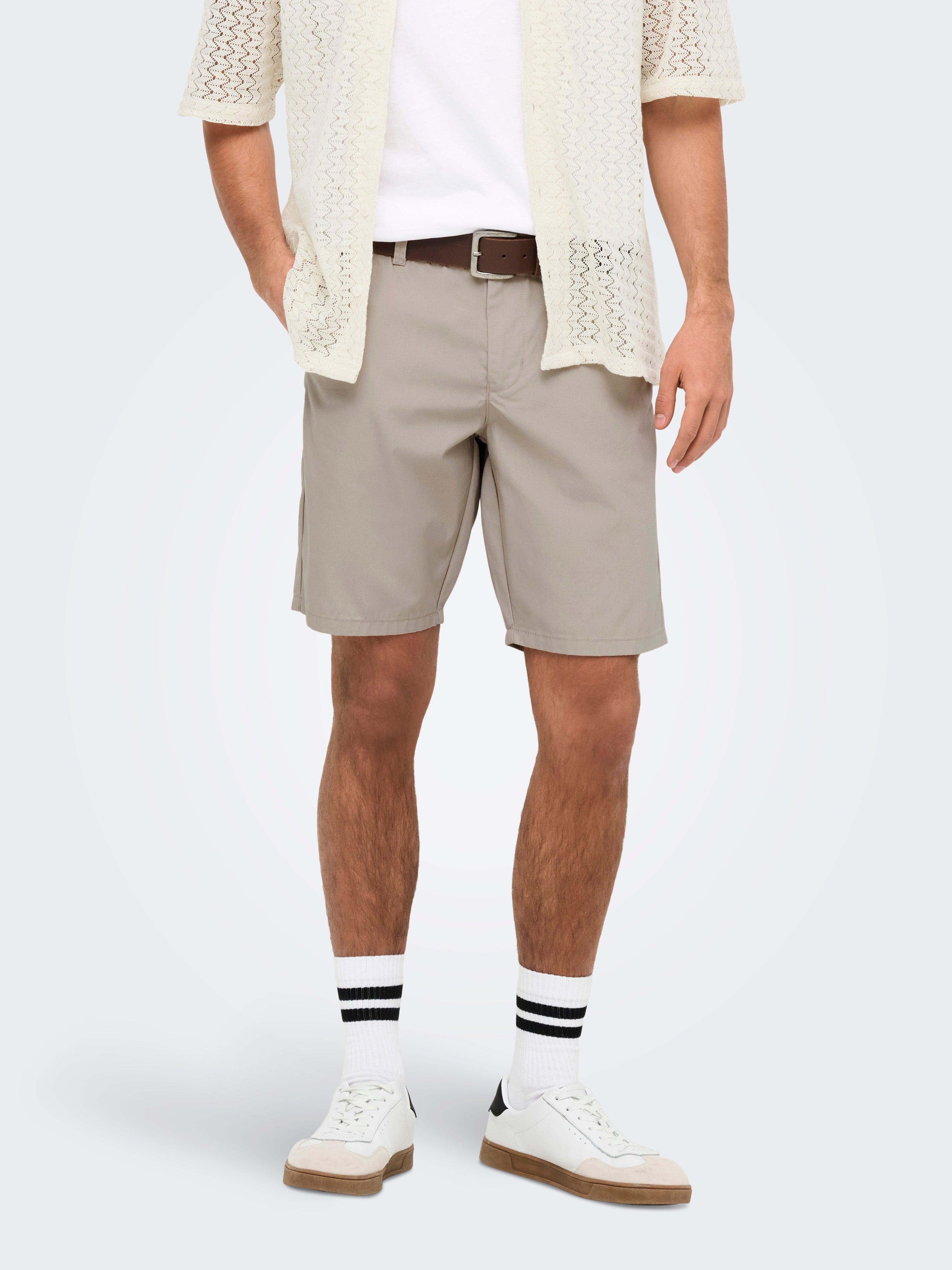 ONSLINUS Loose Fit Shorts | Light Grey | ONLY & SONS®