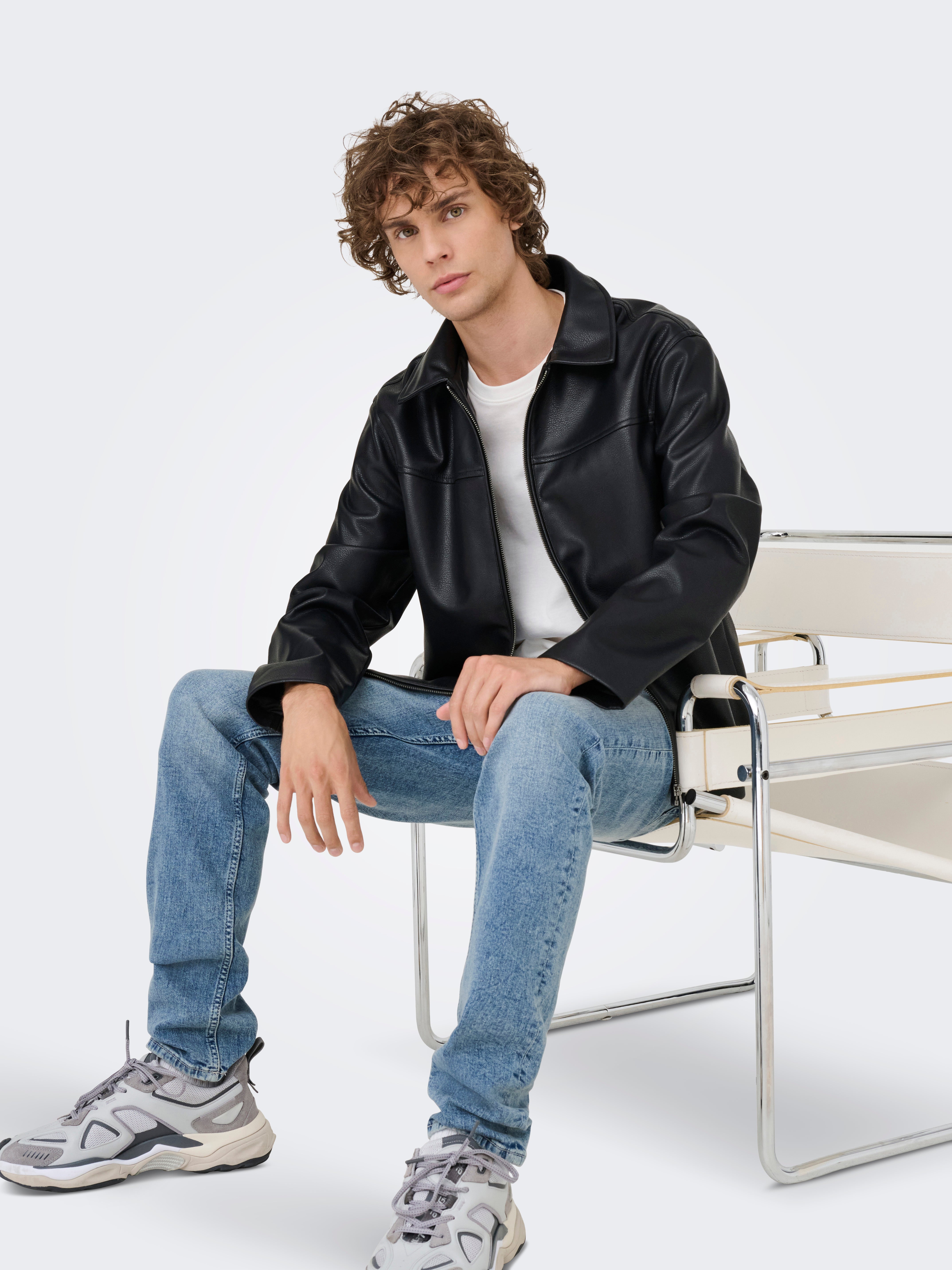 ジャケット・アウター NHOJ Black Spread Collar Jacket Spread collar Jacket | Black | Jack & Jones®