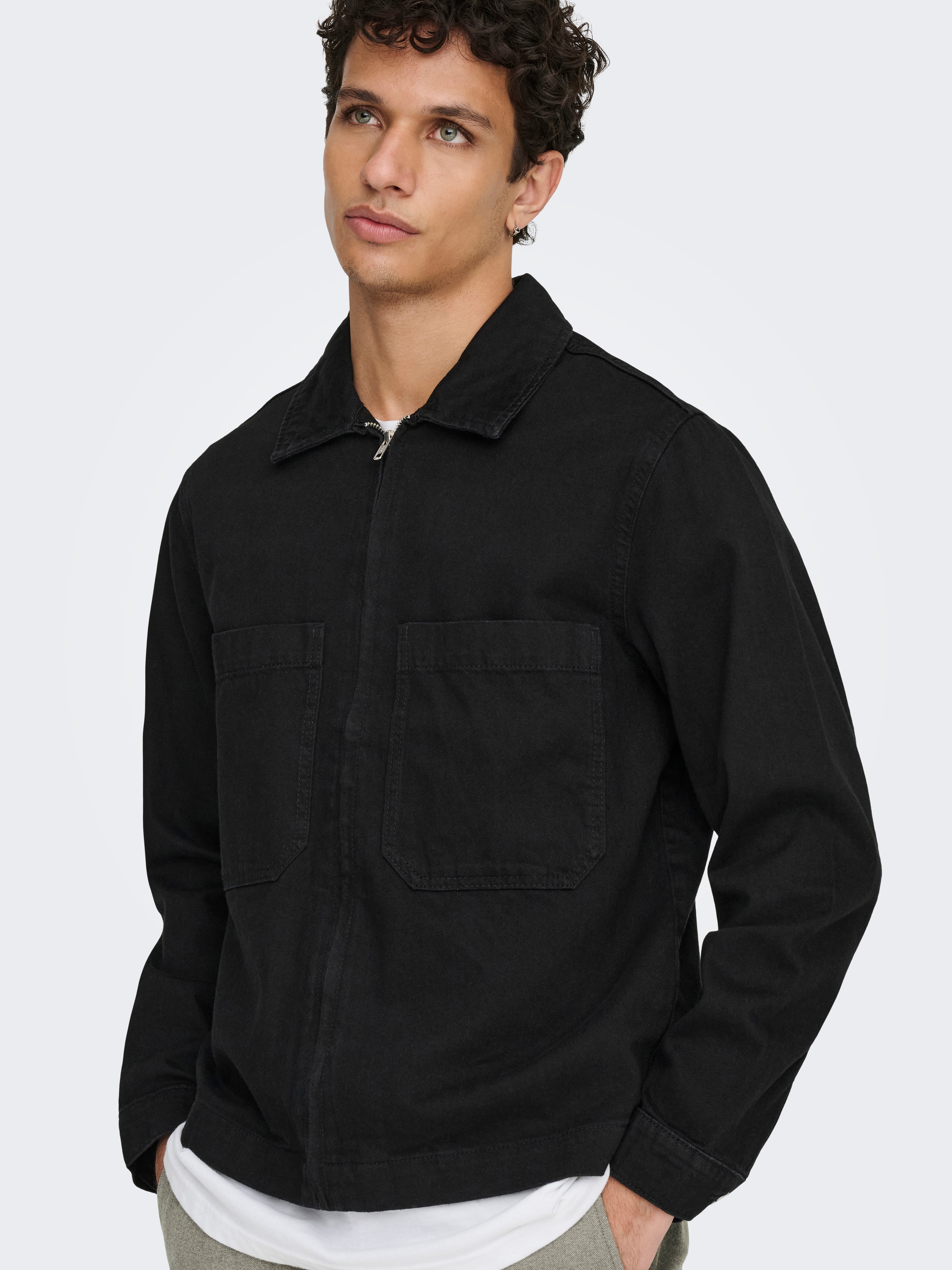 ONSCASSEL Denim jacket | Black | ONLY & SONS®